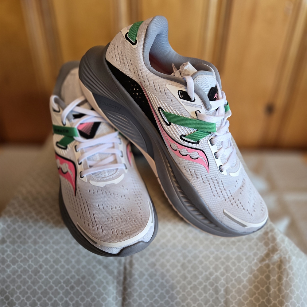 Saucony Gray and Pink Athletic Sneakers